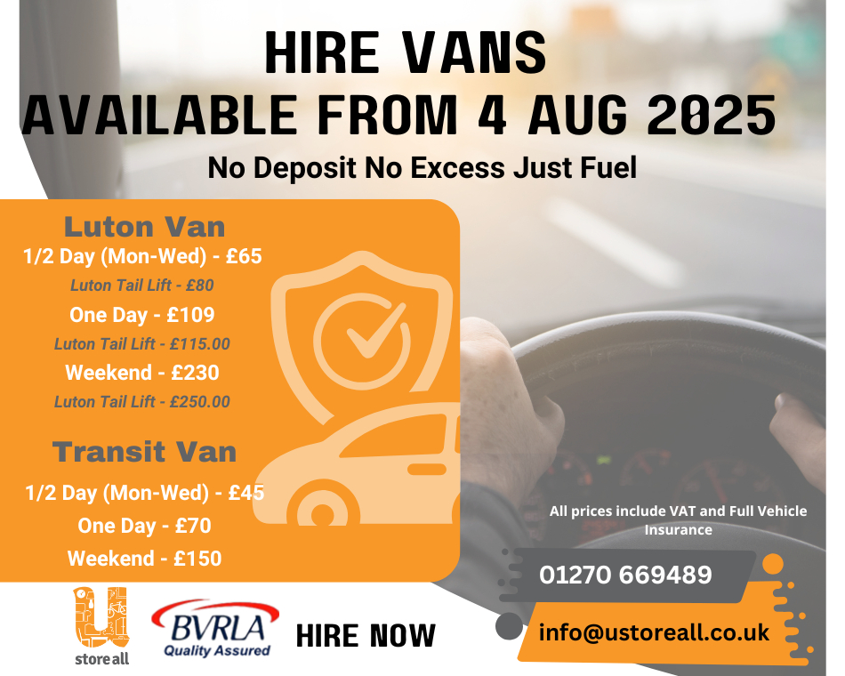 Van hire info from Aug 4